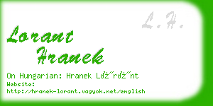 lorant hranek business card